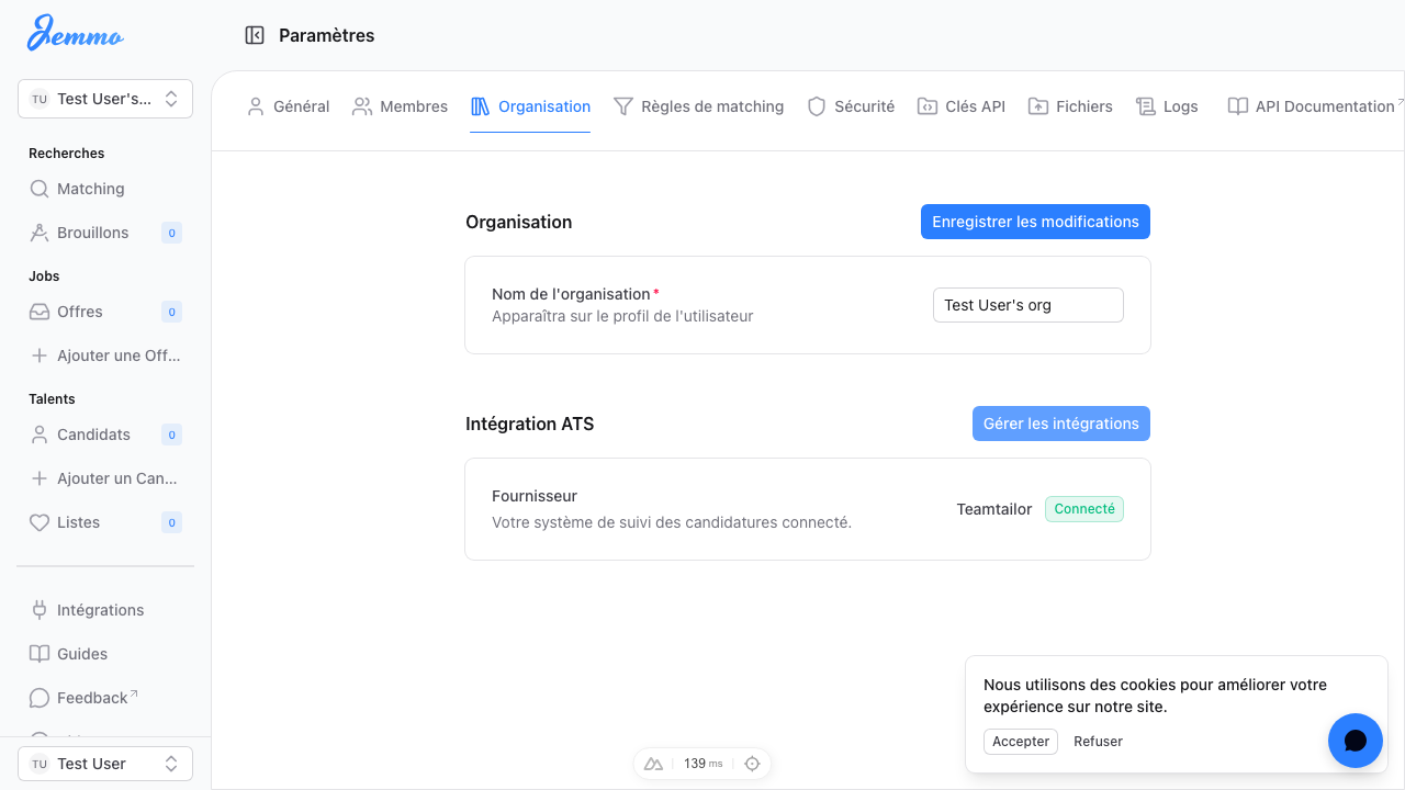 Organization Settings
